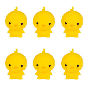 6PK Smooshos Yellow Baby Chicken Squishy Ball Childrens Toy 6.1x5.4x7cm