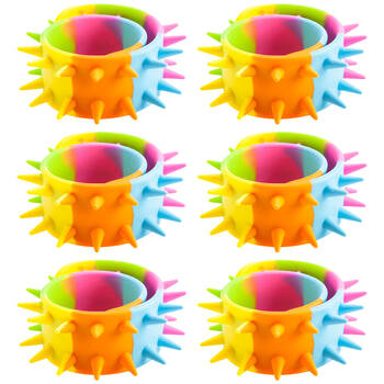 6PK MDI Spiky Snap Bracelet Rainbow Wristband Sensory Fidget Toy Kids/Children