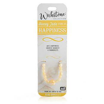 Wishstone Honey Jade Bead Bracelet Stone of Happiness
