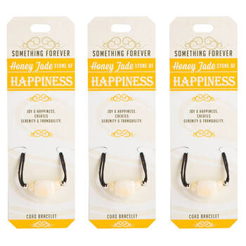 3PK Wishstone Honey Jade Cord Bracelet Stone of Positivity