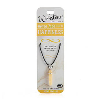 Wishstone Honey Jade Point Pendant Necklace Stone of Tranquility