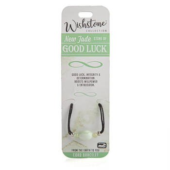Wishtone Collection New Jade Goodluck Cord Bracelet 5x9cm - Green