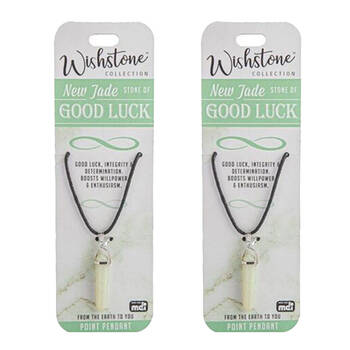 2PK Wishtone Collection New Jade Goodluck Point Pendant 1x18cm - Green
