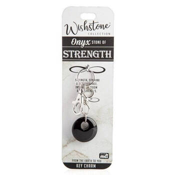 Wishstone Onyx Key Charm Stamina & Perseverance Accessories Women Black