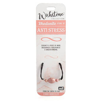 Wishstone Rhodonite Leather Cord Bracelet Women's Jewellery 5x9x1cm