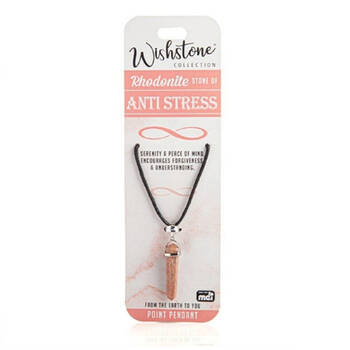 Wishstone Rhodonite Point Pendant Necklace Women's Jewellery 1x18x1cm