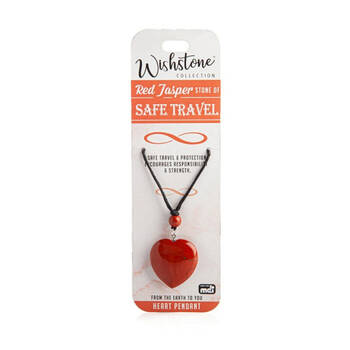 Wishstone Red Jasper Stone Heart Bag Charm Women's Carabiner 4x10x1cm