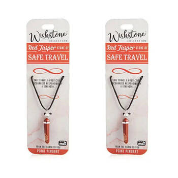 2PK Wishstone Red Jasper Point Pendant Necklace Women's Jewellery 1x18x1cm