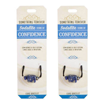 2PK Wishstone Sodalite Cord Bracelet Bangle Charm Women's Accessories Blue