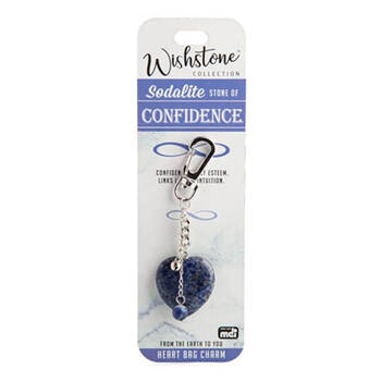 Wishstone Sodalite Heart Bag Charm Keychain Women's Accessories Blue