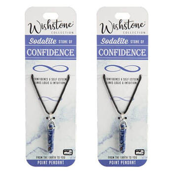 2PK Wishstone Sodalite Point Pendant Necklace Women's Accessories Blue
