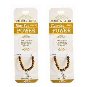 2PK Wishstone Tiger Eye Bead Bracelet Bangle Charm Women's Accessories