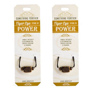 2PK Wishstone Tiger Eye Cord Bracelet Bangle Charm Women's Accessories