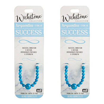 2PK Wishstone Turquentine Bead Bracelet Bangle Charm Women's Accessories