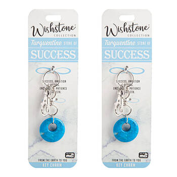 2PK Wishstone Turquentine Key Charm Keyring/Keychain Women's Accessories