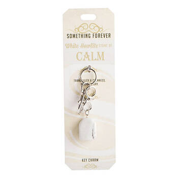 Wishstone White Howlite Key Charm Keychain Keyring Women's Accessories