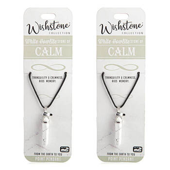 2PK Wishstone White Howlite Point Pendant Necklace Women's Accessories