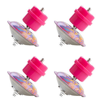 4PK MDI Metal Hopping Spinning Top Classic Retro Desk Toy 3.6x5.6cm