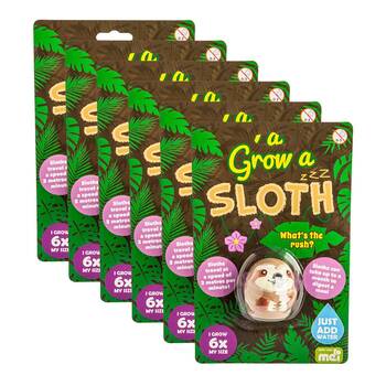 6PK Sloth Lounge Grow Sloth Kids Sensory/Educational Play Interactive Toy