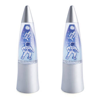 2PK MDI Shake & Shine Mini Motion LED Glitter Lamp 4x4x15.2cm Outer Space