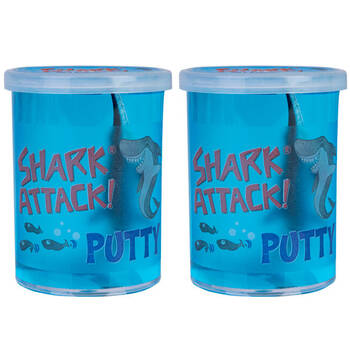 4PK MDI SharkBay Surprise Shark Putty Slime Jar Kids Toy 5.9x5.9x7.6cm Assorted