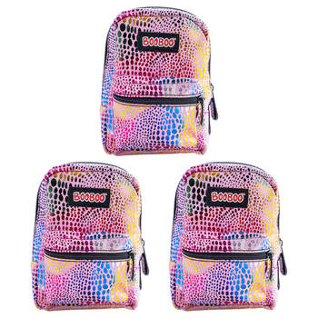 3PK MDI BooBoo Backpack Minis Rainbow Foil Pink 11x15cm 3y+