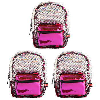 3PK MDI BooBoo Backpack Minis Sequin Fuchsia Mini Bag 11x13cm 3y+