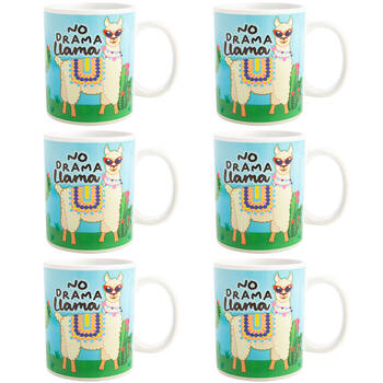6PK Alpaca Valley Ceramic Coffee Mug Drinkware 115x95mm - No Drama Llama