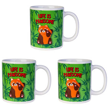 3PK MDI Ceramic Coffee Mug Drinkware 115x95mm - Red Panda