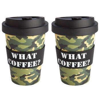 2PK Eco-To-Go Bamboo 470ml Travel Cup 6.5x14.5cm Camo