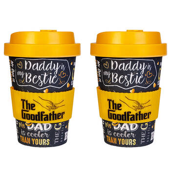 2PK Eco-To-Go Bamboo 470ml Travel Cup 6.5x14.5cm Dad V2