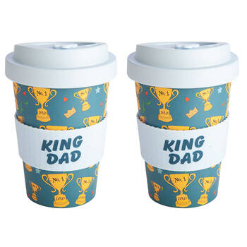 2PK Eco-To-Go Bamboo 470ml Travel Cup 6.5x14.5cm Dad