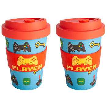 2PK Eco-To-Go Bamboo 470ml Travel Cup 6.5x14.5cm Gamer