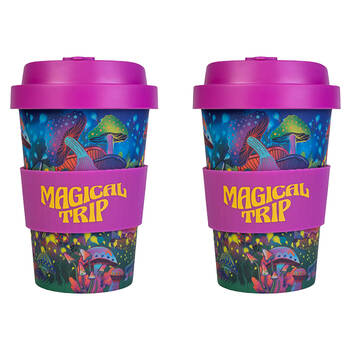 2PK Eco-To-Go Bamboo 470ml Travel Cup 6.5x14.5cm Mushroom
