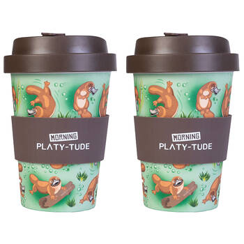 2PK Eco-To-Go Bamboo 470ml Travel Cup 6.5x14.5cm Platypus