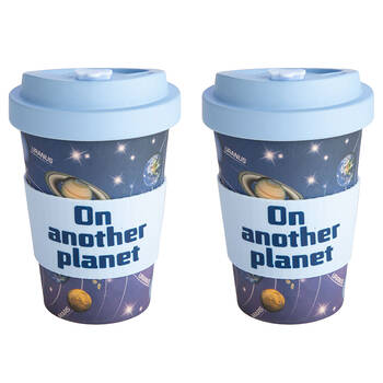 2PK Eco-To-Go Bamboo 470ml Travel Cup 6.5x14.5cm Planetary