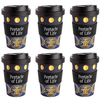 6PK Eco-To-Go Bamboo 470ml Travel Cup 6.5x14.5cm Pentacle
