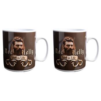 2PK Outback Mates Giant Mug Bushranger Ned Coffee Mug Classic Brown