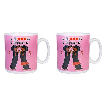 2PK MDI Giant Mug Dachshund Valentine Kitchen Drinkware Coffee Mug 