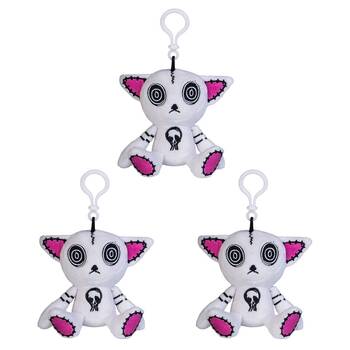 3PK Gus Fink Studio Plush Keychain Skull Hypnocat Hanging Bag Accessory 
