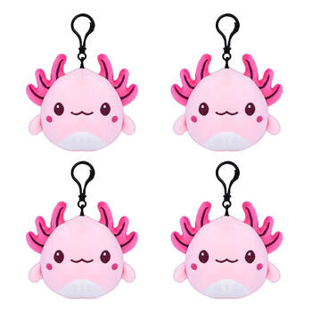 4PK Axolotl Keychain Plush Soft Cute Animal Bag Charm Toy 10x10cm