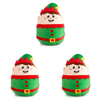 3PK Smooshos Pal Squishy Velour Plushie Kids Toy 22x16x22cm Christmas Elf