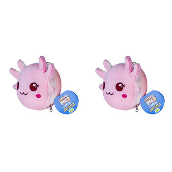 2PK Smooshos Pal Velour Plushie Neck Pillow Kids Toy 17x15x10cm Travel Axolotl