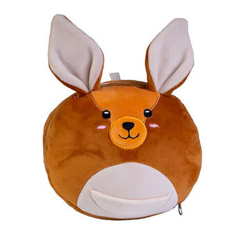 Smooshos Pal Travel 2-in-1 Eye Mask Neck Pillow Kangaroo 17x15cm Brown