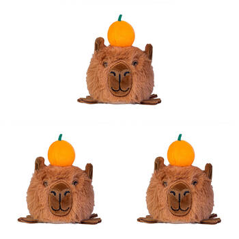 3PK PBJ Plush Ball Jellies Squishy Filled Childrens Toy 8x8x8cm Capybara