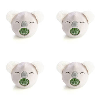 4PK PBJ Plush Ball Jellies Squishy Filled Childrens Toy 8x8x8cm Koala Bear