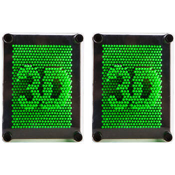 2PK MDI Neon Pin Art Square Reusable Canvass 13x10cm - Green