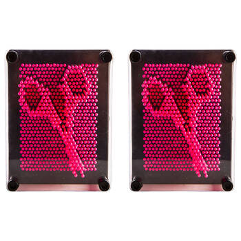 2PK MDI Neon Pin Art Square Reusable Canvass 13x10cm - Pink