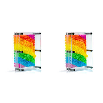 2PK MDI Bright Rainbow 3D Push Pin Art Kids Desktop Toy 12.5x5.5x17.8cm