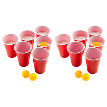 2PK MDI Beer Pong 24 Cups/Ping Pong Balls Set Drinking Game